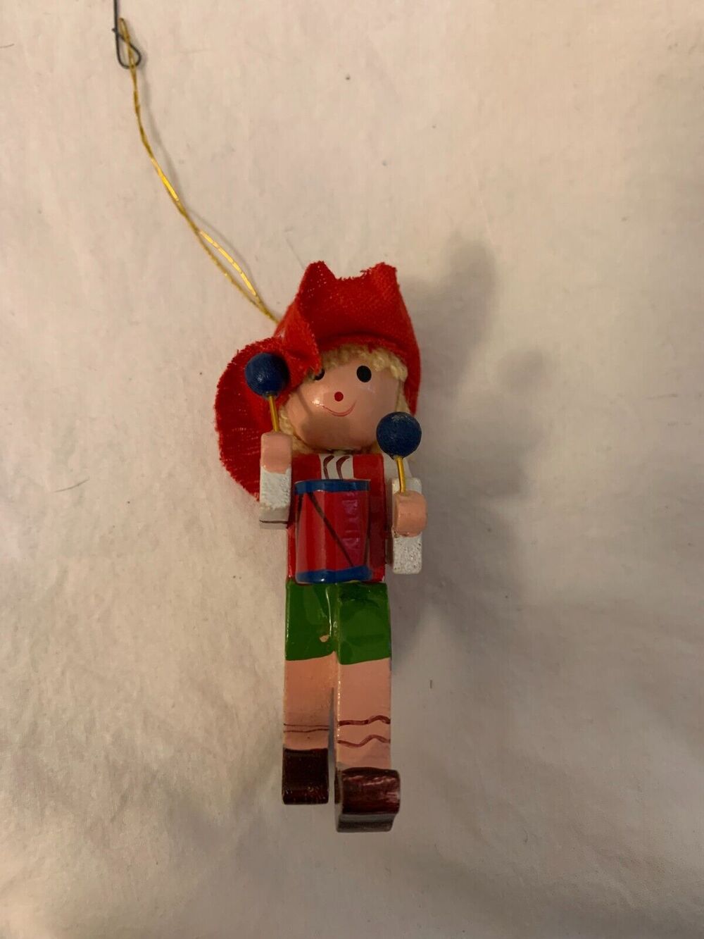 Folk Polish Little Drummer Boy Wood Vintage Christmas Ornament Holiday 3 Inches